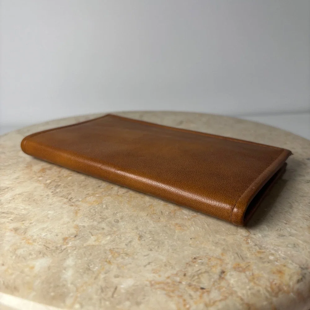 Ohio International Company Checkbook Cover OS Brown Leather‎ Vintage Bifold
